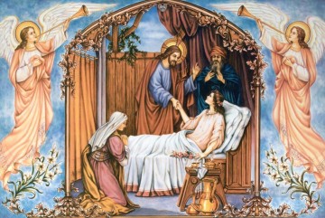 JESUS SANA A LA HIJA DE JAIRUS religioso cristiano Pinturas al óleo